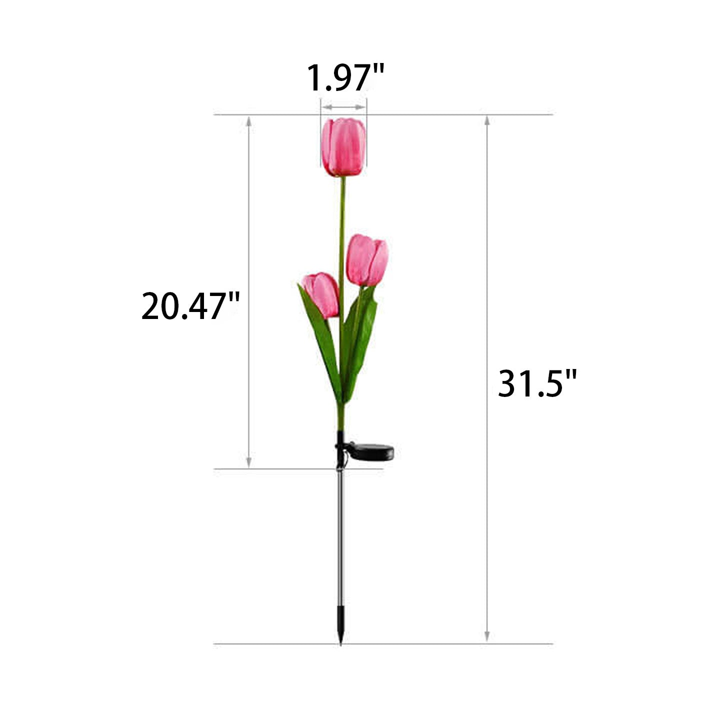 Avelena | Solar Tulpe Rasenlicht Außen Garten LED Tulpe Blumenlicht Bodenstecker Landschaftslicht