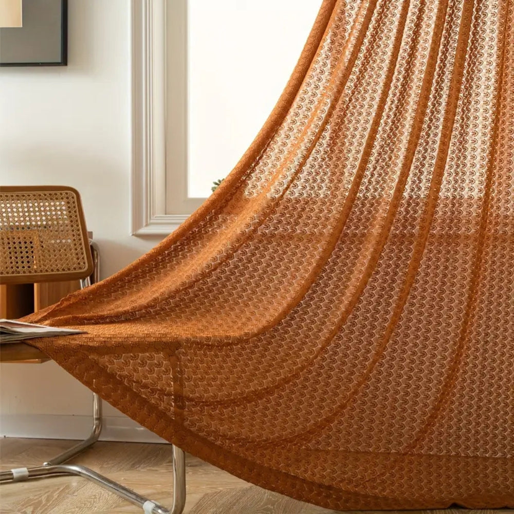 Avelena | Amber Glow Boho Spitzenfenster-Vorhangpaneel