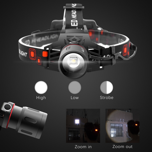 Avelena | Wiederaufladbare LED Stirnlampe mit Weiß-, Rot- und Grünlicht – Leistungsstarke Kopflampe mit USB und Akku