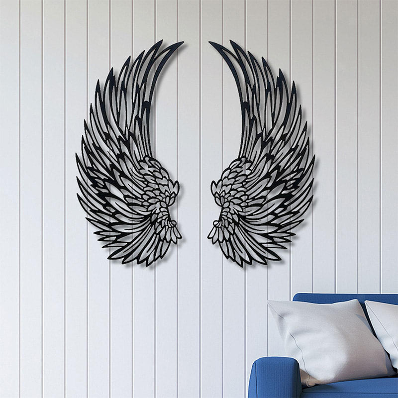 Avelena | 🌟🌟Metall Wandkunst mit Engel Flügeln und LED Lichtern