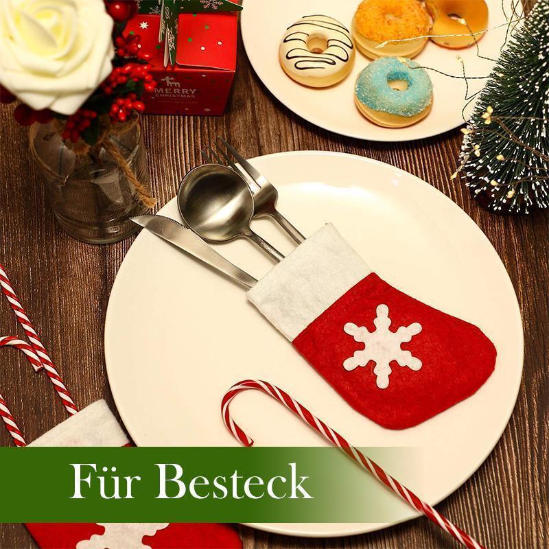Avelena | Weihnachten Tischdekoration, Schneeflockensocken für Besteck