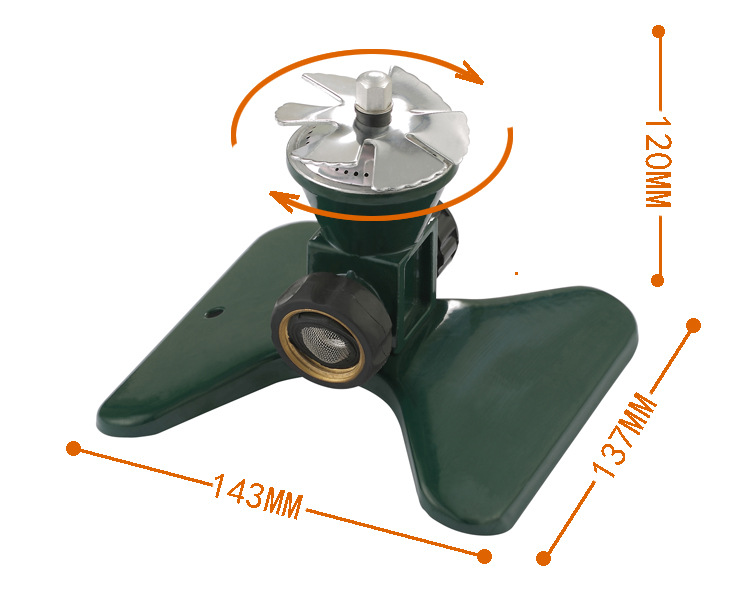 Avelena | 360-Grad Automatischer Rotierender Metall Rasen Sprinkler – Effektiver Gartenbewässerung Sprühkopf