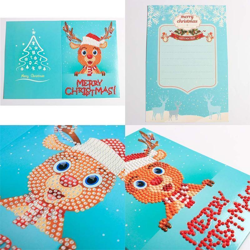 Avelena | Weihnachtskarte mit künstlicher Diamant(ein Set von 8 Modellen)