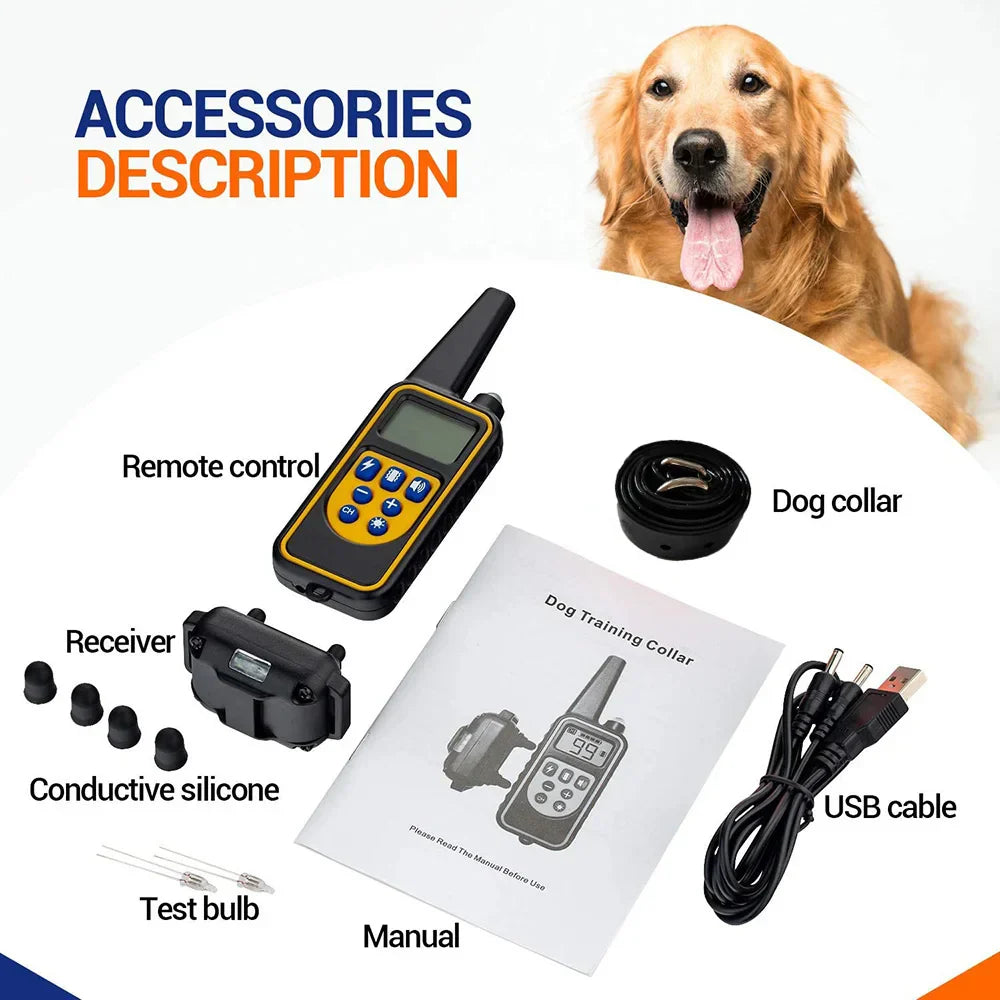 Avelena | 800M wiederaufladbares elektronisches Hundetraining-Halsband | wasserdicht, Fernbedienung & ideal für effektives Hundetraining