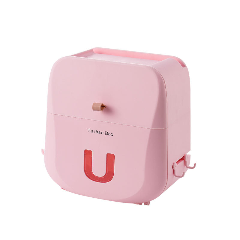 Avelena | Wasserdichte & lochfreie Toilettenpapier-Aufbewahrungsbox & Regal mit Doppel-Layer-Design, starker Tragfähigkeit, Ein-Klick-Öffnung und Haken