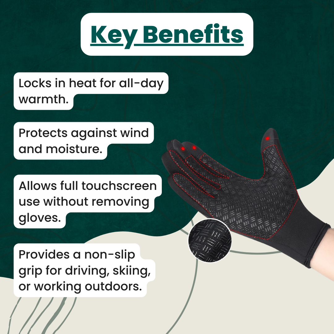 Avelena | Warme wasserdichte Handschuhe: Thermohandschuhe mit Touchscreen | Radfahren, Golf, Raynaud und Wintersport