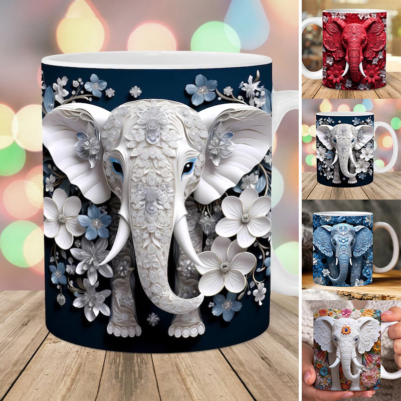Avelena | 3D Elefant Blumen Becher