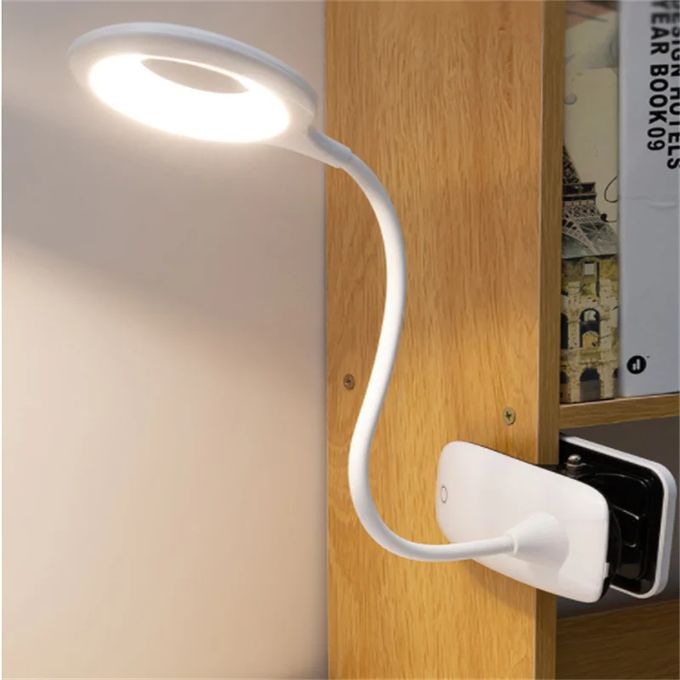 Avelena | Wiederaufladbare LED Tischlampe mit Clip – Einstellbare Schreibtischleuchte für Homeoffice und Studium
