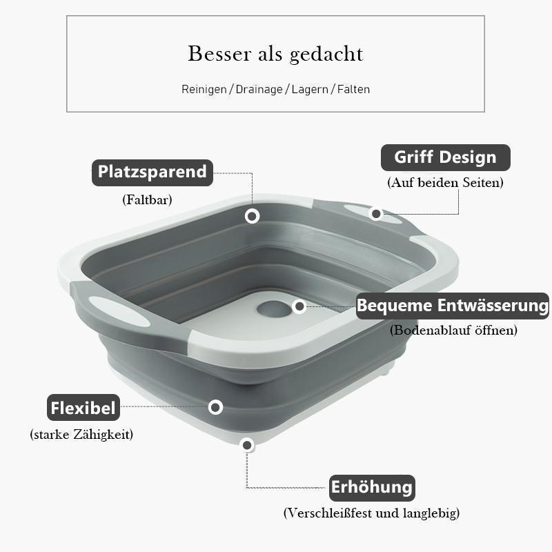 Avelena | Tragbare Multifunktionaler Waschbecken Klappkorb