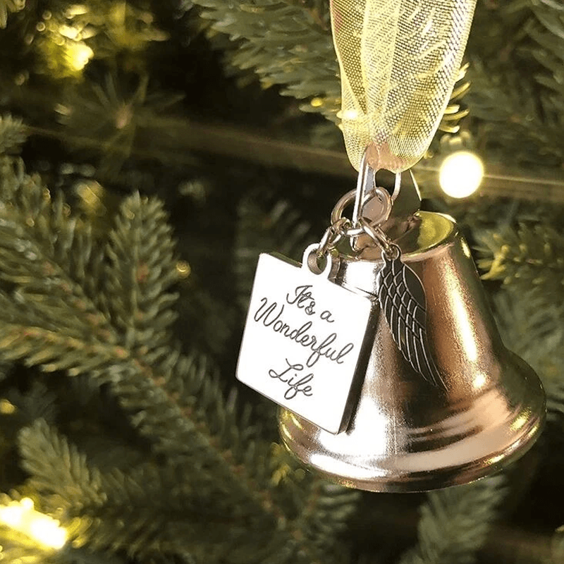 Avelena | 🎄Weihnachtsbaum-Gedenkornamente Engel Flügel Glockenanhänger hängende Dekoration