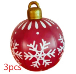 Avelena | Aufblasbare Weihnachtskugel Außendekoration 60cm – Wetterbeständige PVC Weihnachtsdekoration