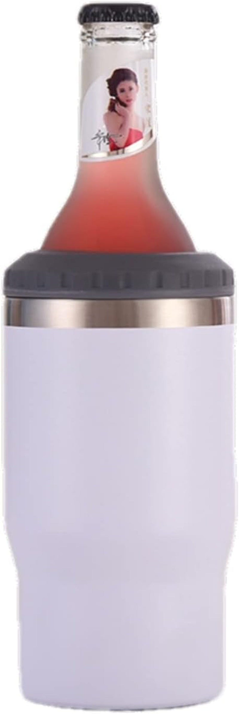 Avelena | 4 in 1 Edelstahl Dose-/Flaschenisolator, 14Oz Zwei-Wege-Deckel SUS Isolierte Dose Kühler, Bierflaschenhalter (Schwarz)