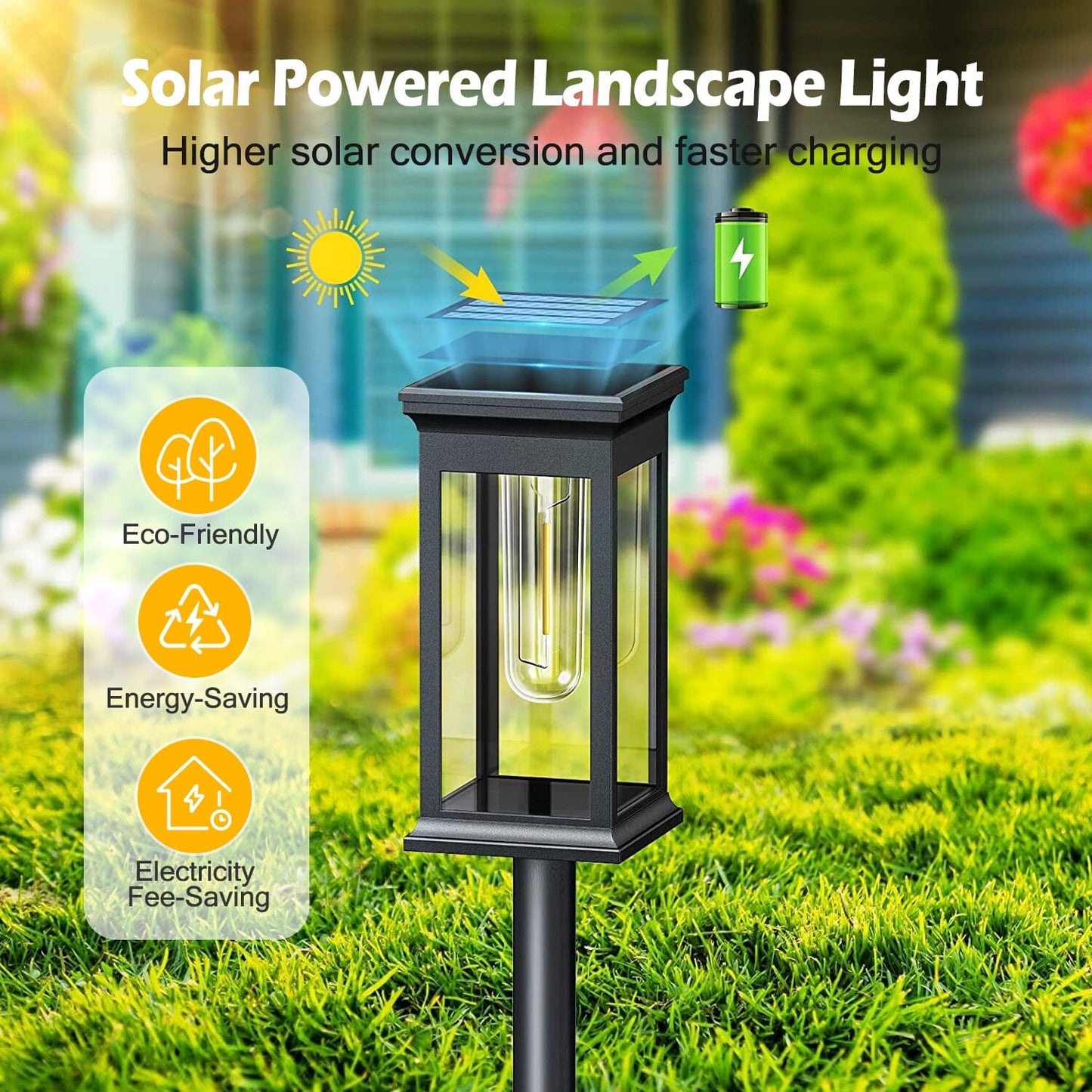 Avelena | 6-Pack: Solarbetriebene Gartenbeleuchtung IP65 Wasserdicht Auto Ein Aus