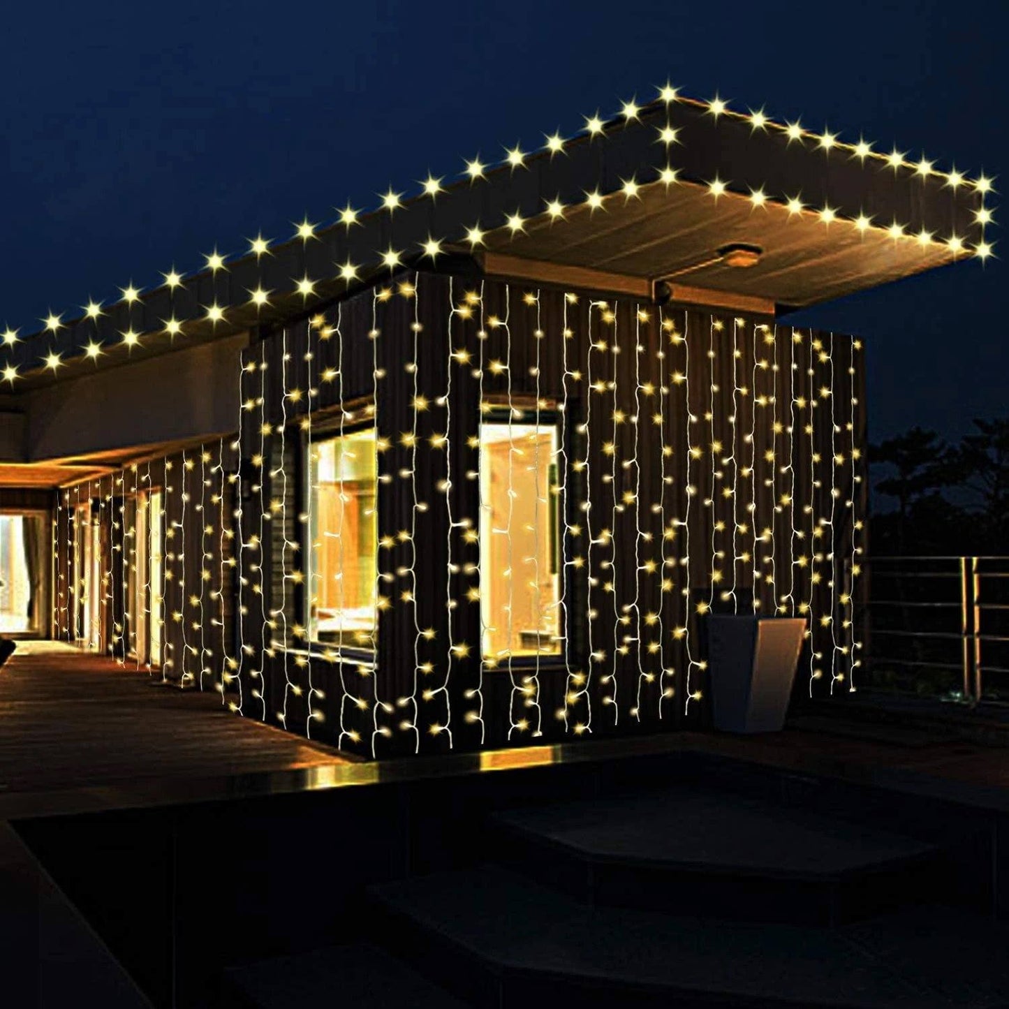 Avelena | 600 LED 9.8 x 19.6 FT. LED Vorhanglichter mit 8 Lichtmodi und Speicherfunktion