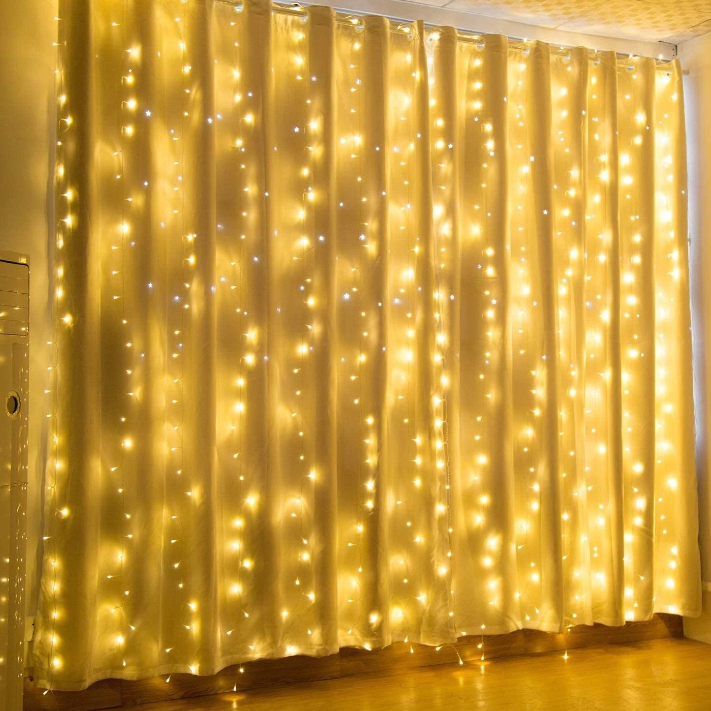 Avelena | 600 LED 9.8 x 19.6 FT. LED Vorhanglichter mit 8 Lichtmodi und Speicherfunktion