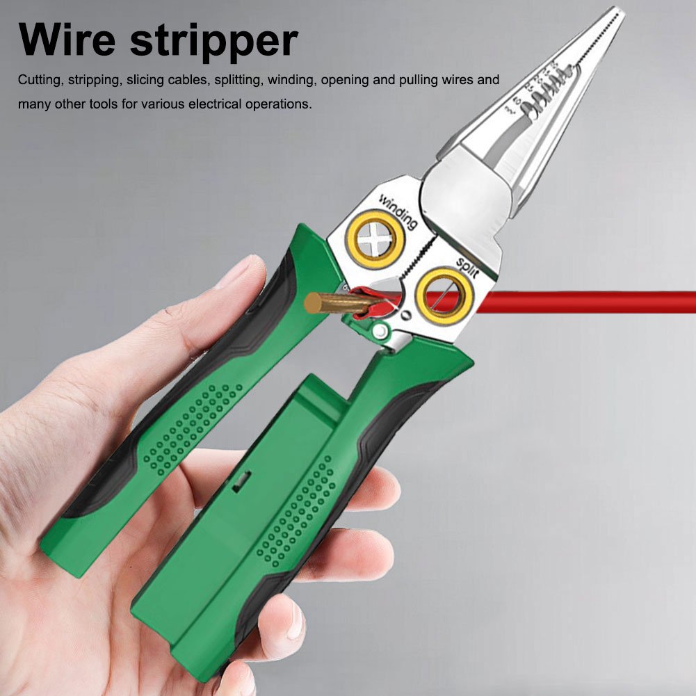 Avelena | 8 in 1 Drahtabzieher Twister zum Schneiden und Ziehen von Drähten, Kabelschneider, Spannungsprüferzange, 12V bis 250V unter Spannung