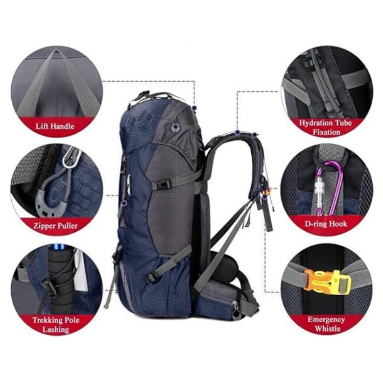 Avelena | 60L wasserdichter Wanderrucksack | Leicht, ergonomisches Design & intelligente Aufbewahrung für Tageswanderungen und Expeditionen