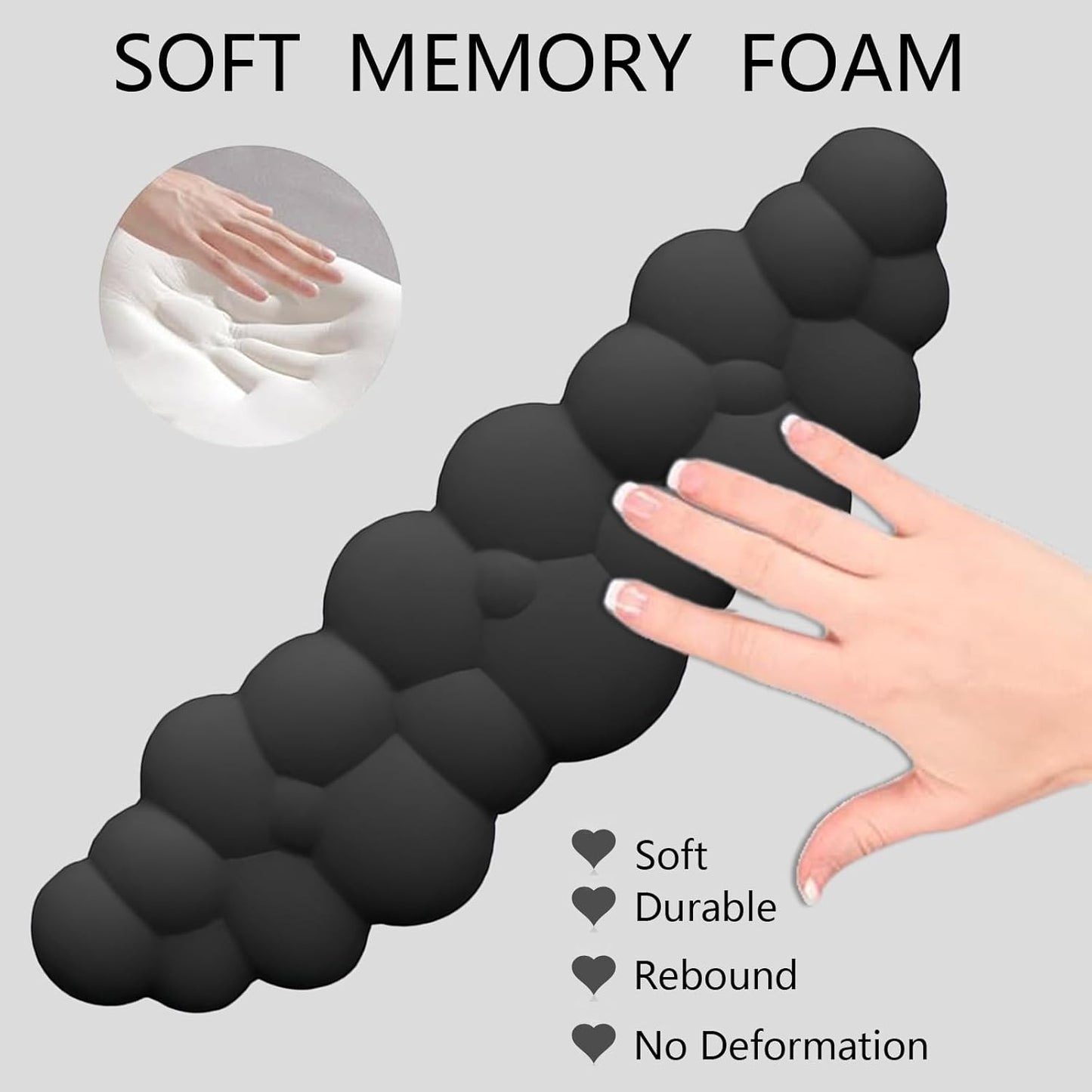 Avelena | Wolkenförmige ergonomische Handgelenkstütze Set mit Mauspad & Untersetzer – Zeyora