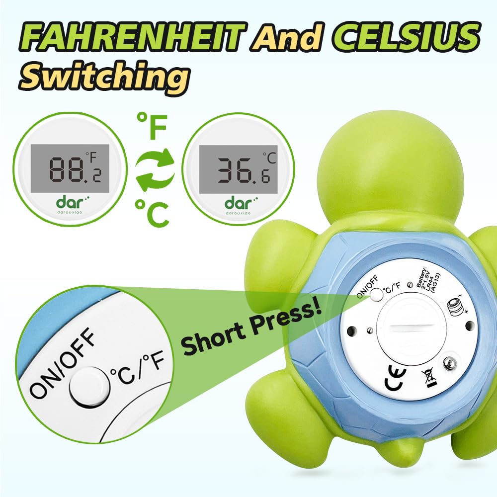 Avelena | AquaVeilig Baby Badthermometer – digitales Display mit 3 Farben und Temperaturwarnung