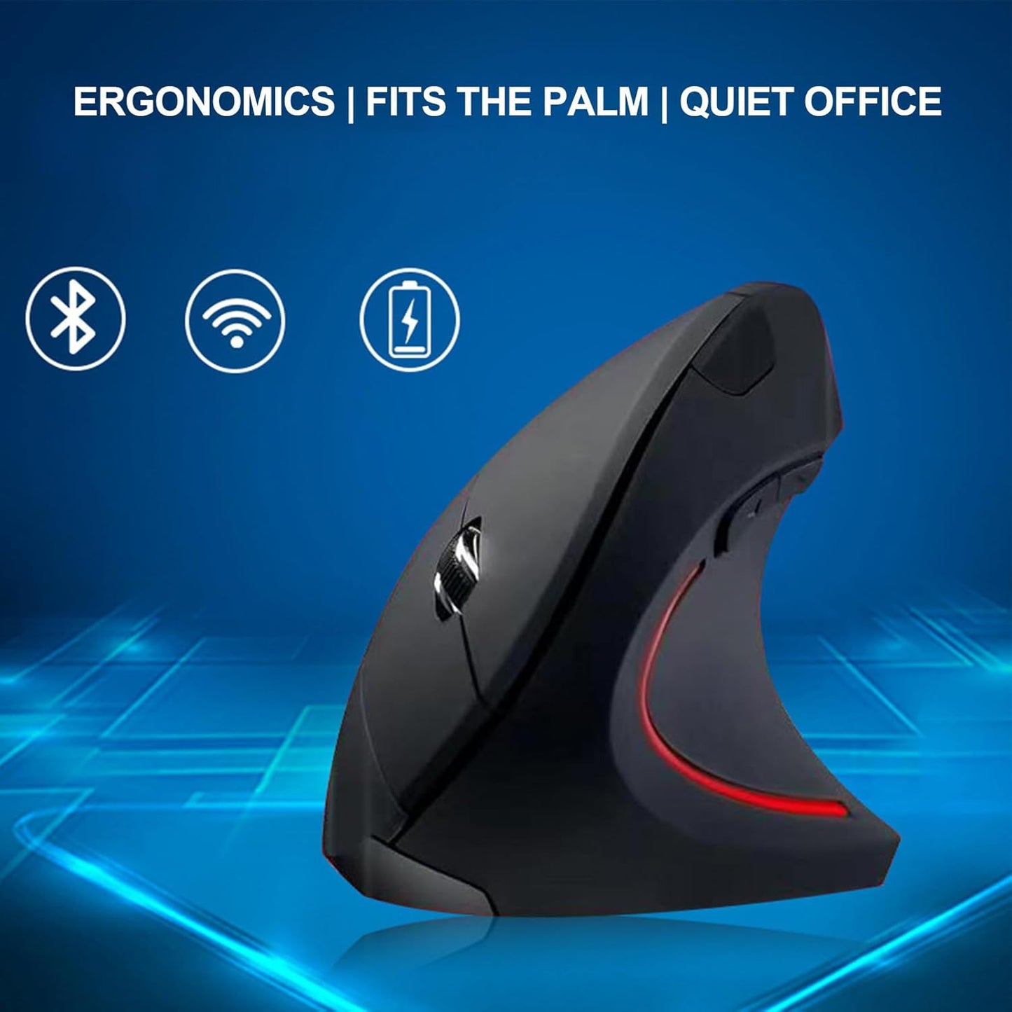 Avelena | Wiederaufladbare ergonomische vertikale kabellose Maus – Elvion