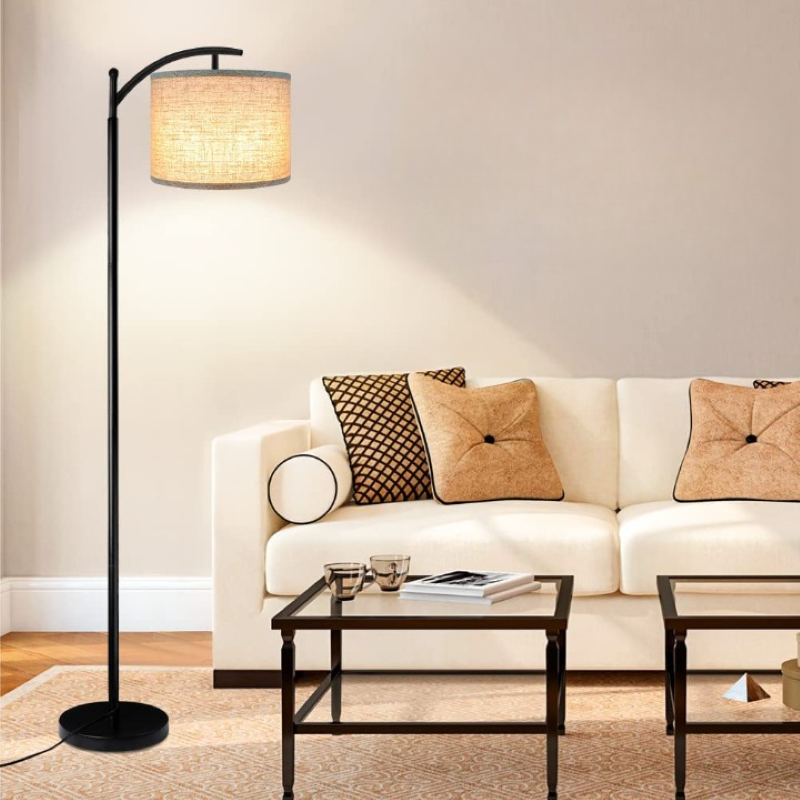 Avelena | Stehlampe mit 3 Farbtemperaturen LED-Glühbirne, Stehlampe hohe industrielle Stehlampe Lesen für Schlafzimmer, Büro, weiße Lampenschirm enthalten