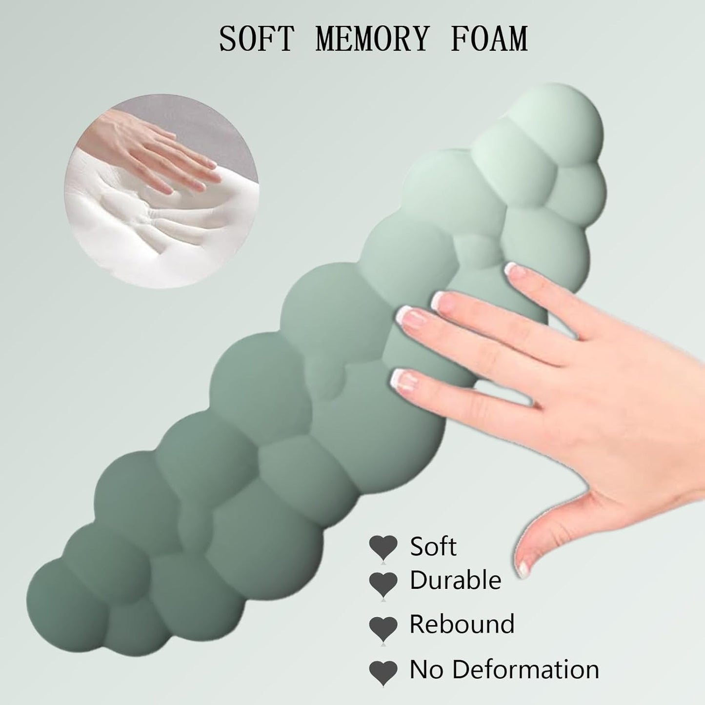 Avelena | Wolkenförmige ergonomische Handgelenkstütze Set mit Mauspad & Untersetzer – Zeyora