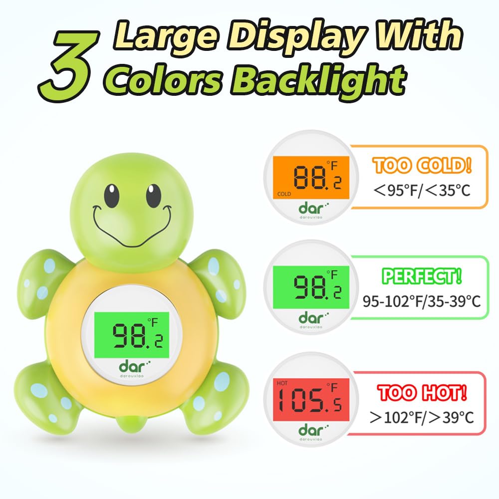 Avelena | AquaVeilig Baby Badthermometer – digitales Display mit 3 Farben und Temperaturwarnung