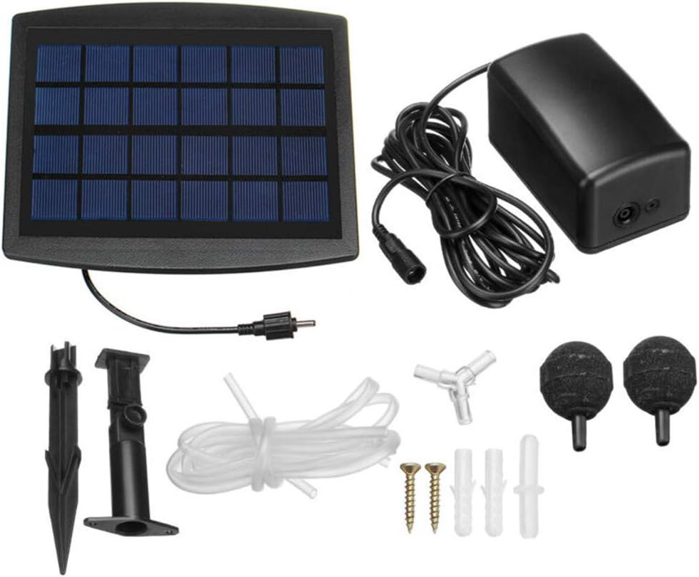 Avelena | Solar Powered Air Pump Kit 2.5W mit Schläuchen und Steinen