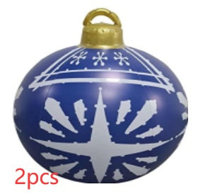 Avelena | Aufblasbare Weihnachtskugel Außendekoration 60cm – Wetterbeständige PVC Weihnachtsdekoration