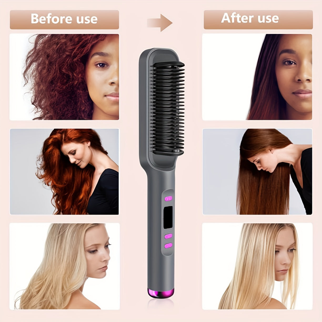 Avelena | StyleBeam | Professioneller Glättungs- und Lockenkamm für schnelles tägliches Styling