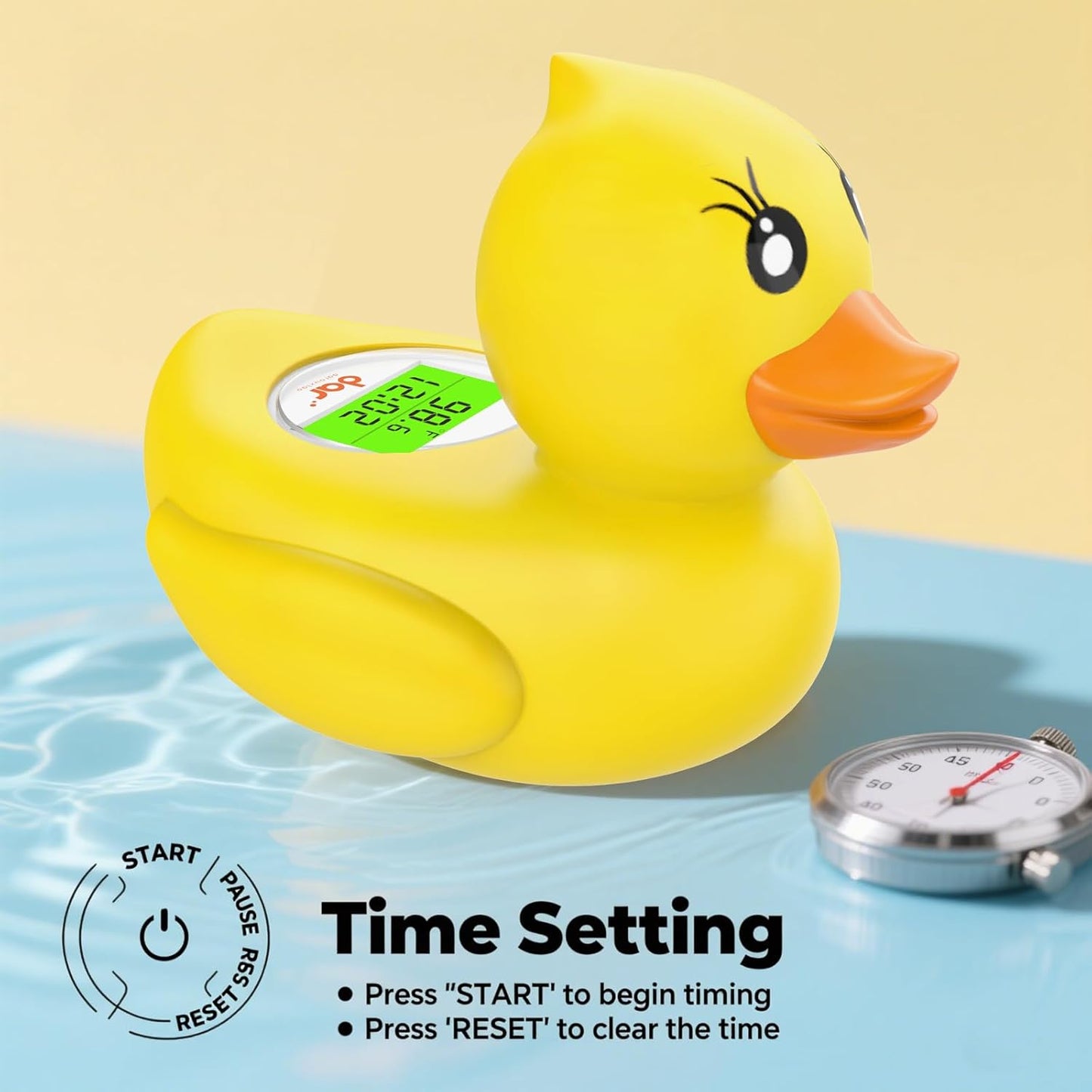 Avelena | AquaVeilig Baby Badthermometer – digitales Display mit 3 Farben und Temperaturwarnung