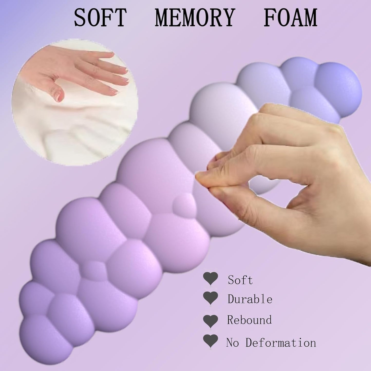 Avelena | Wolkenförmige ergonomische Handgelenkstütze Set mit Mauspad & Untersetzer – Zeyora