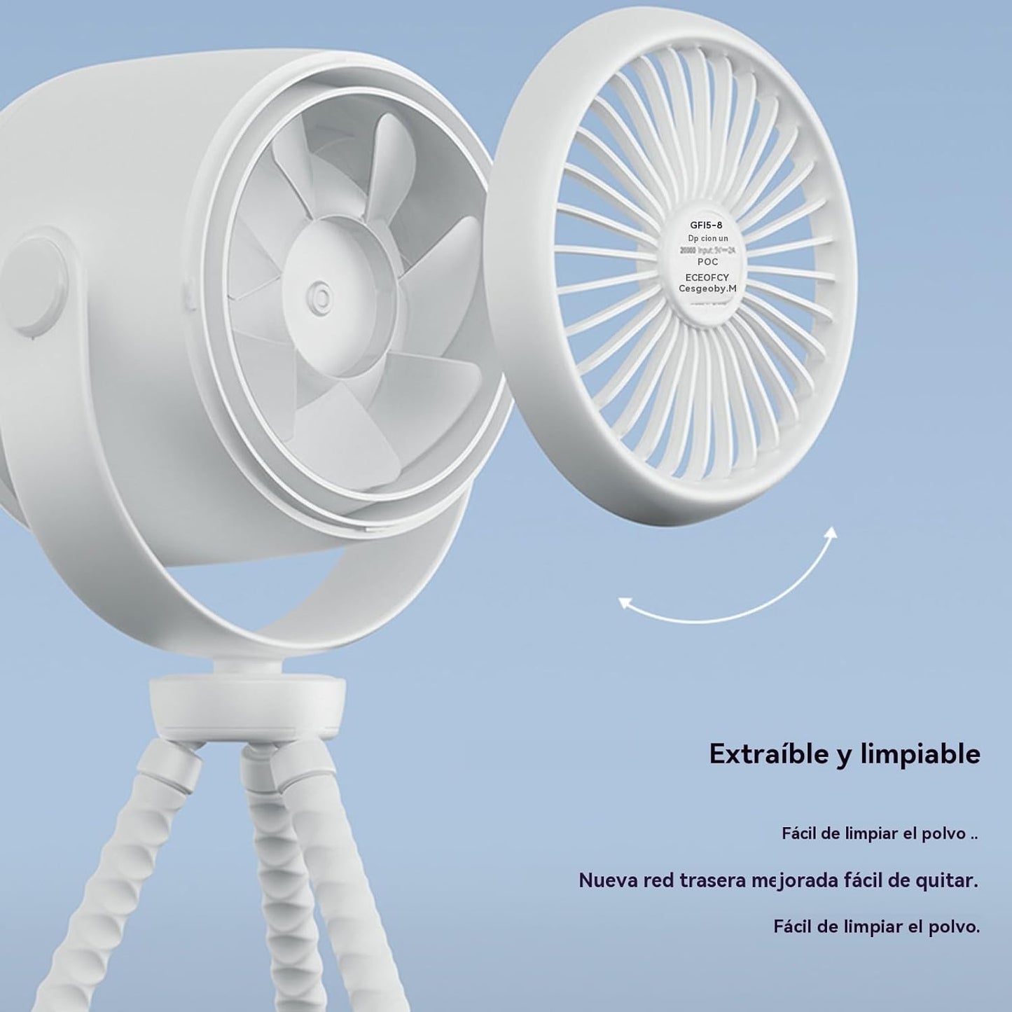 Avelena | Wiederaufladbarer Clip-On Kinderwagen Ventilator mit Nachtlicht 100 Geschwindigkeiten