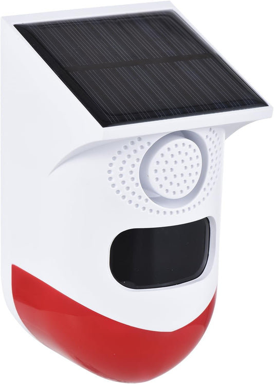 Avelena | Solar Motion Sensor Alarm mit 120dB Sirene und LED-Stroboskop – Feronix