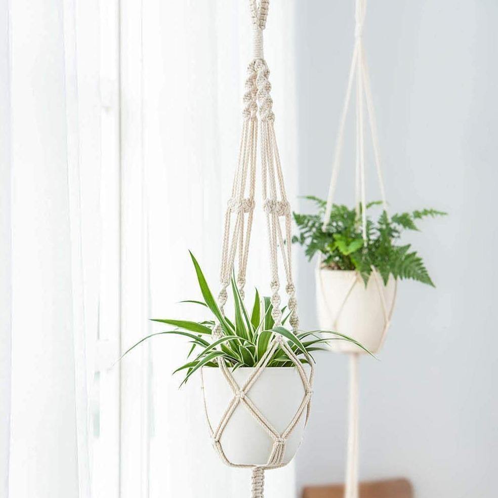 Avelena | 4-teiliges handgefertigtes Boho-Makramee-Pflanzenhänger-Set