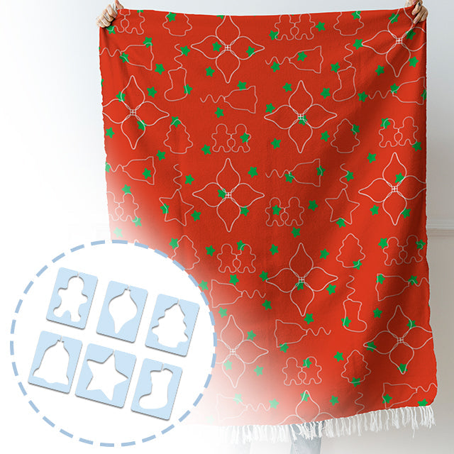 Avelena | Weihnachtsmotiv Quilt-Schablonenset (6 TEILE) - Mit Anleitung