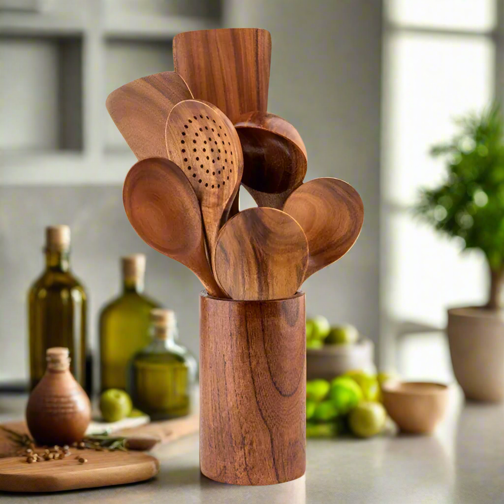 Avelena | Elegantes und langlebiges Besteckset - Teak Splitter