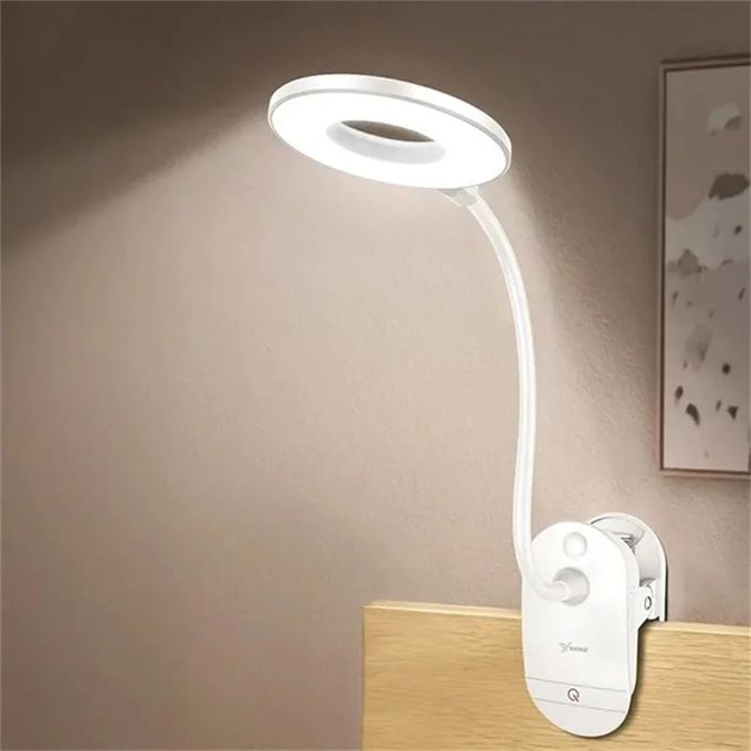 Avelena | Wiederaufladbare LED Tischlampe mit Clip – Einstellbare Schreibtischleuchte für Homeoffice und Studium