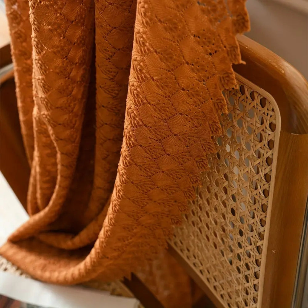 Avelena | Amber Glow Boho Spitzenfenster-Vorhangpaneel