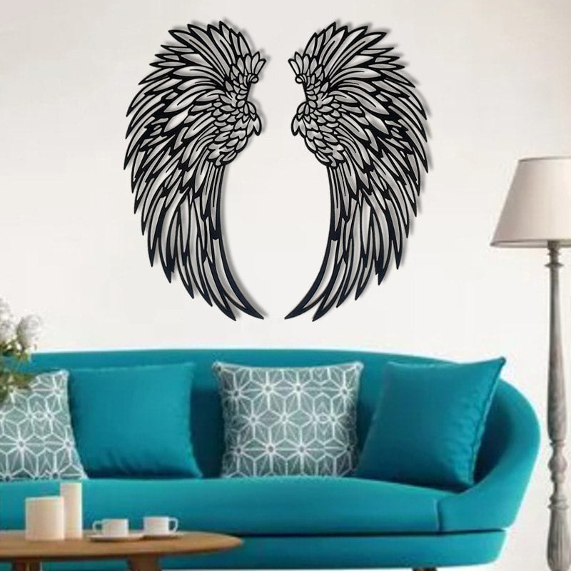 Avelena | 🌟🌟Metall Wandkunst mit Engel Flügeln und LED Lichtern