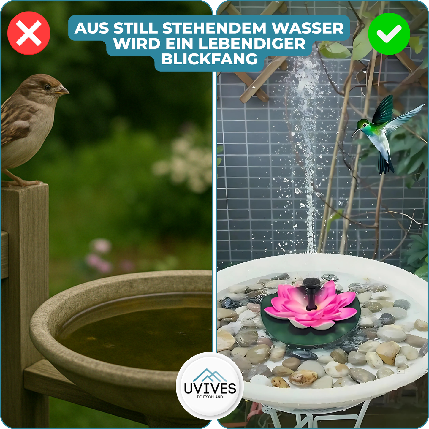 Avelena | SunFlow – Magischer Solarspringbrunnen für deinen Garten