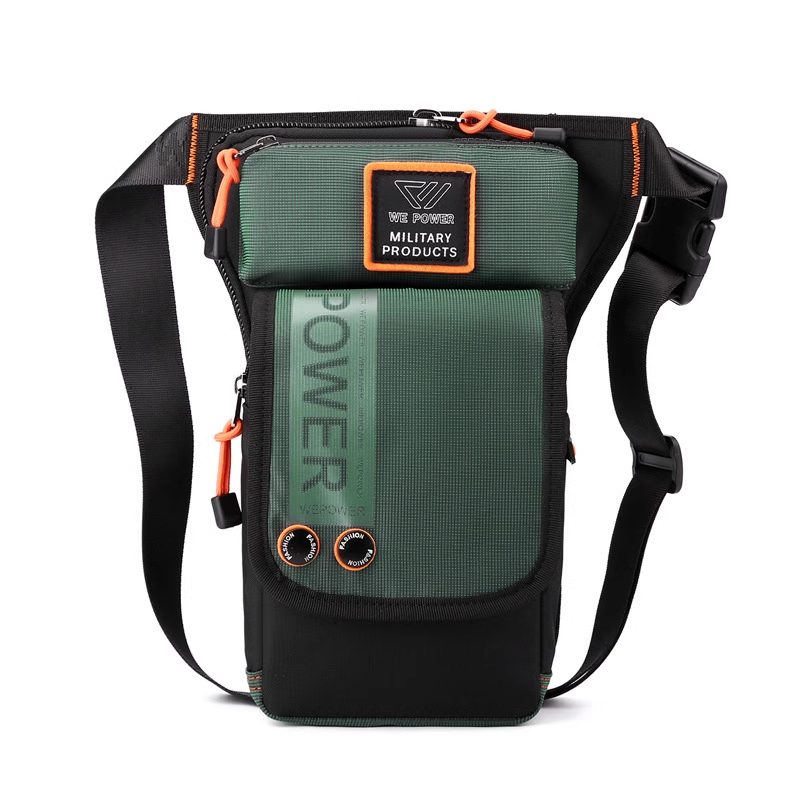 Avelena | Personalisierte Herren Motorrad Stil Wasserdichte Nylon Bein Brusttasche