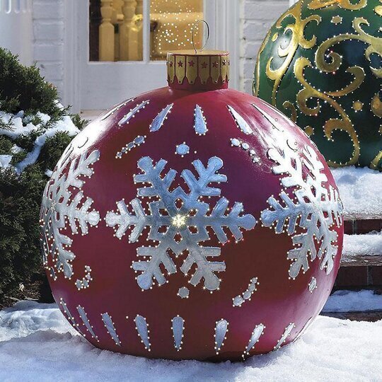 Avelena | Weihnachts Deko Kugeln aufblasbar | PVC Outdoor Kugeln | Wetterfest & Wiederverwendbar | Verschiedene Designs