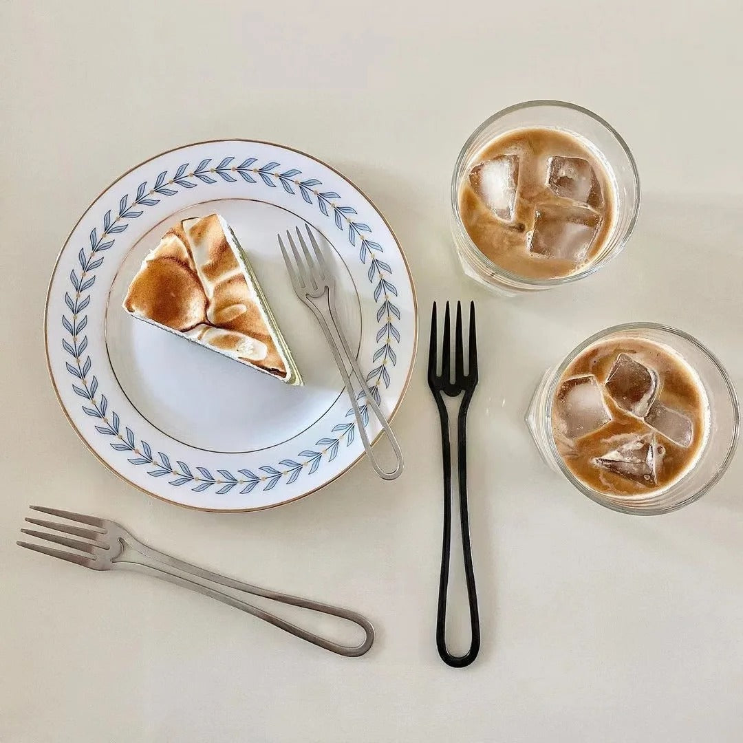 Avelena | Outline Edelstahl Besteck Set – Modernes Design mit Hohlgriffen – 3-teilig für Dinner & Dessert