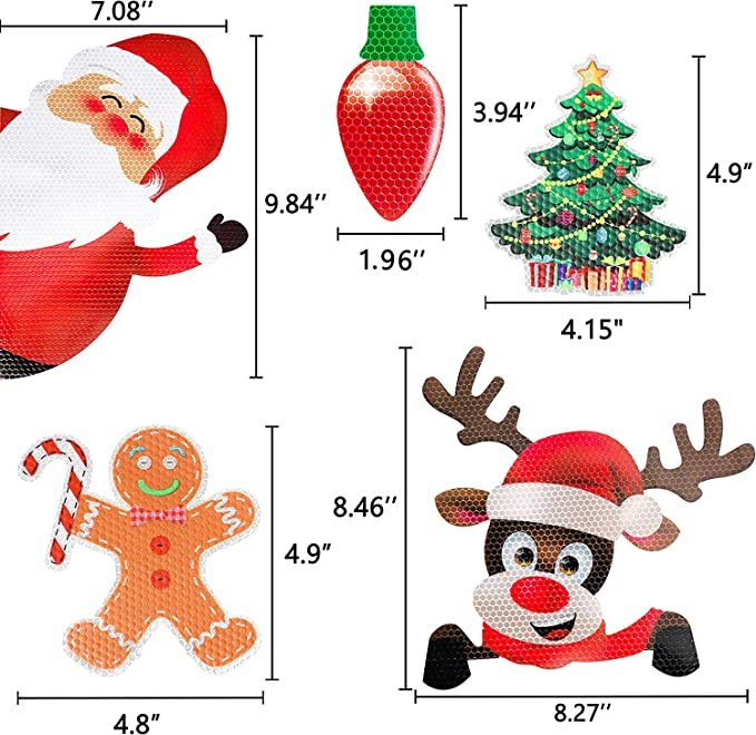 Avelena | Weihnachts-Magnet Deko | Reflektierende Glühbirnen-Magnete | Für Auto, Kühlschrank & Metallflächen