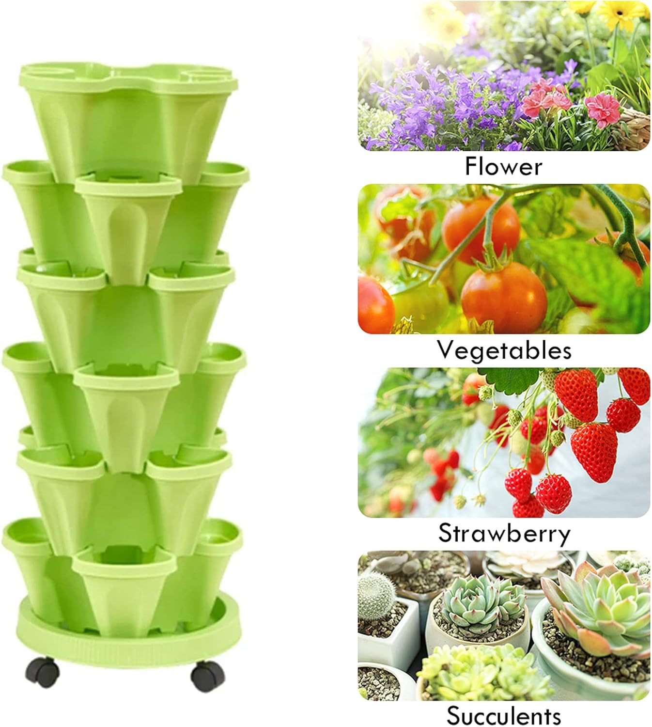 Avelena | 6-Layer Vertikaler Pflanzturm – Drei-dimensionales Blumensystem für den Garten