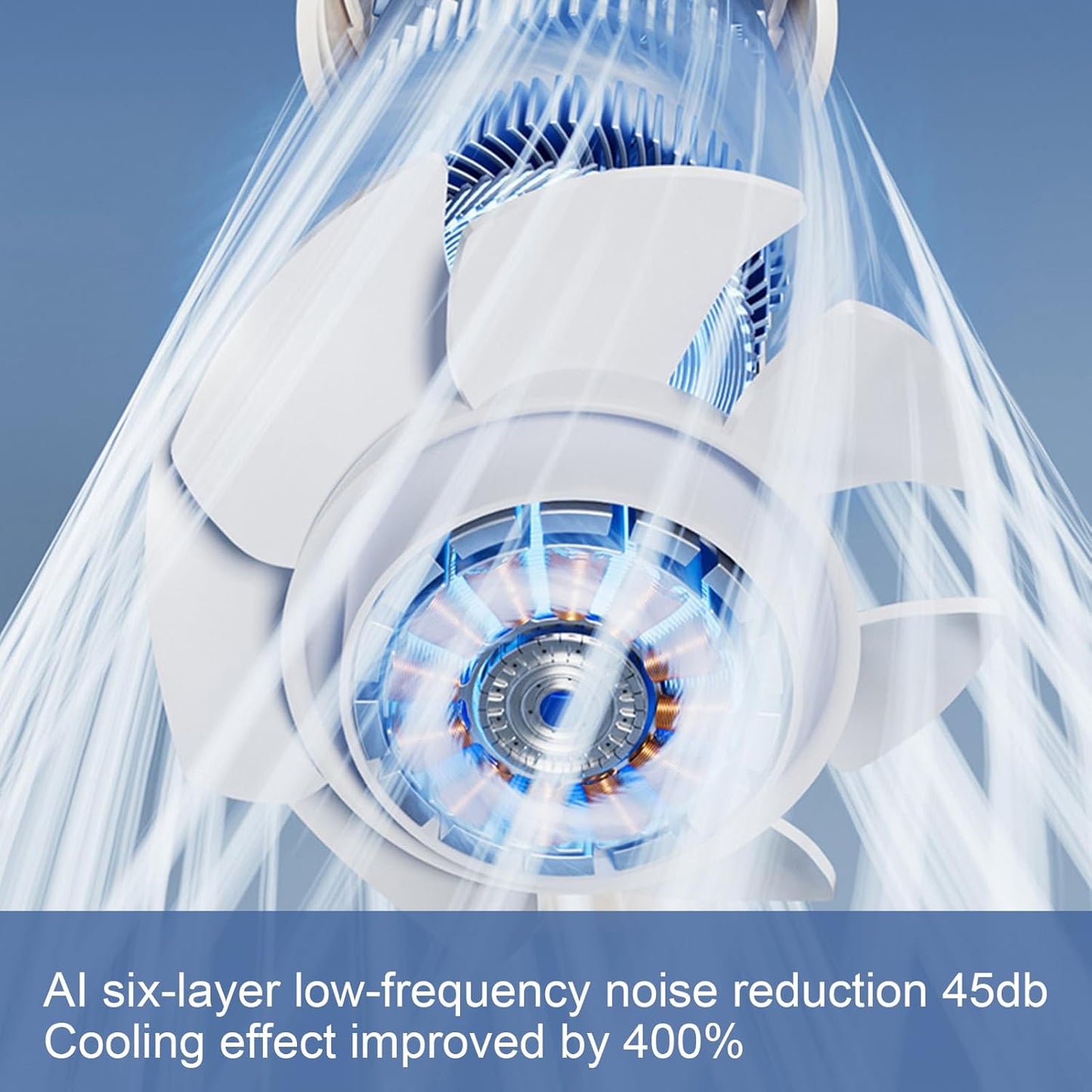 Avelena | Tragbarer faltbarer Handventilator mit LED-Anzeige 100 Geschwindigkeiten