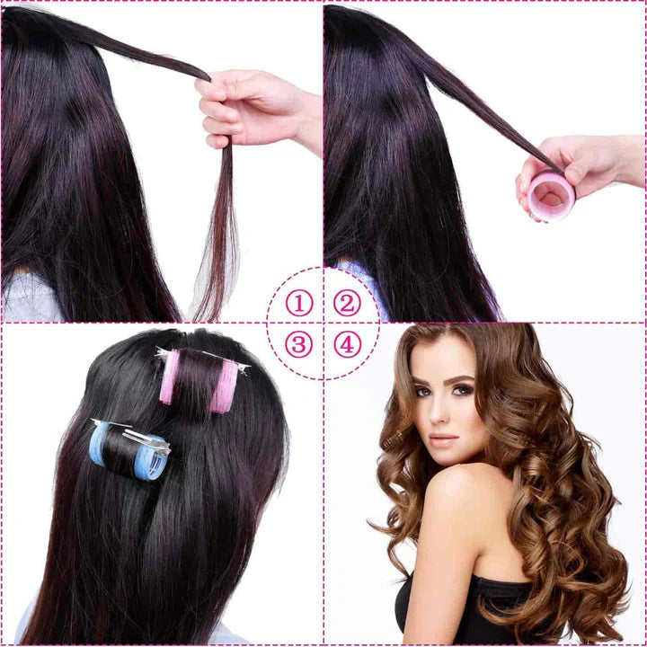 Avelena | Selbstklebende Haarwickler | Für voluminöse und langanhaltende Locken