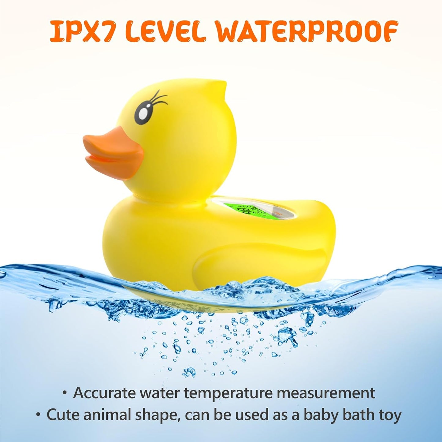 Avelena | AquaVeilig Baby Badthermometer – digitales Display mit 3 Farben und Temperaturwarnung