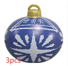 Avelena | Aufblasbare Weihnachtskugel Außendekoration 60cm – Wetterbeständige PVC Weihnachtsdekoration